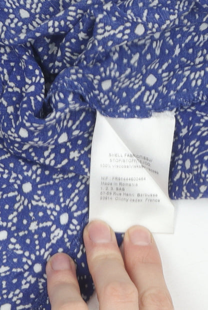 1, 2, 3 Paris Women's Blue Floral Blouse Size 10
