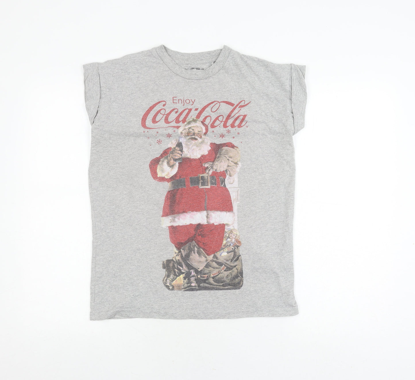 Unisex Adults UK Size R Coca-Cola Grey  T-Shirt