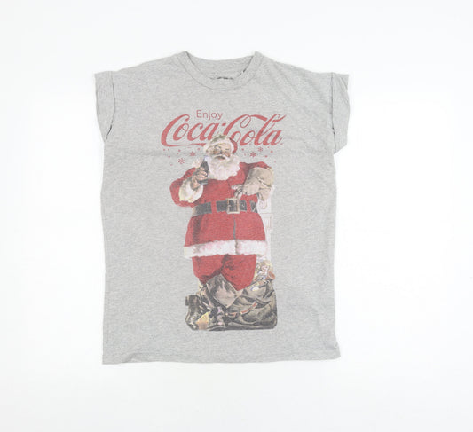Unisex Adults UK Size R Coca-Cola Grey  T-Shirt
