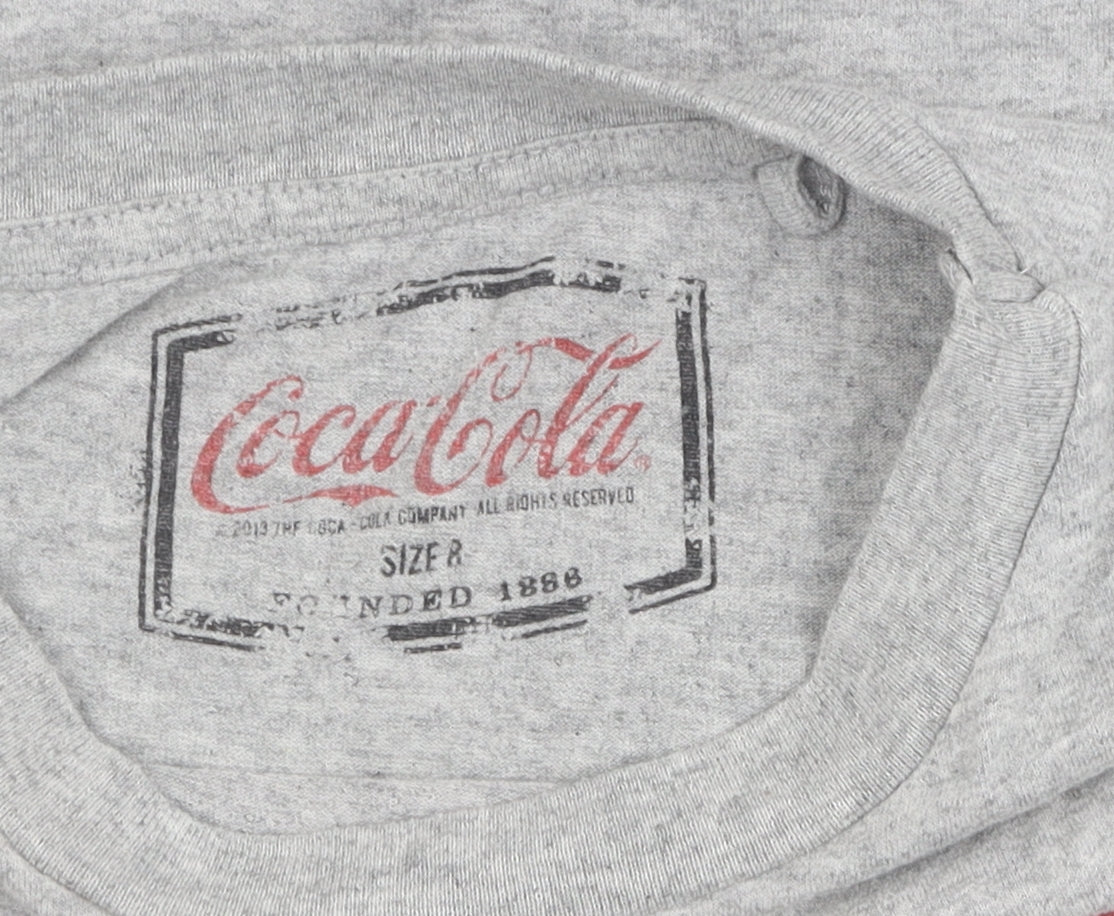 Unisex Adults UK Size R Coca-Cola Grey  T-Shirt