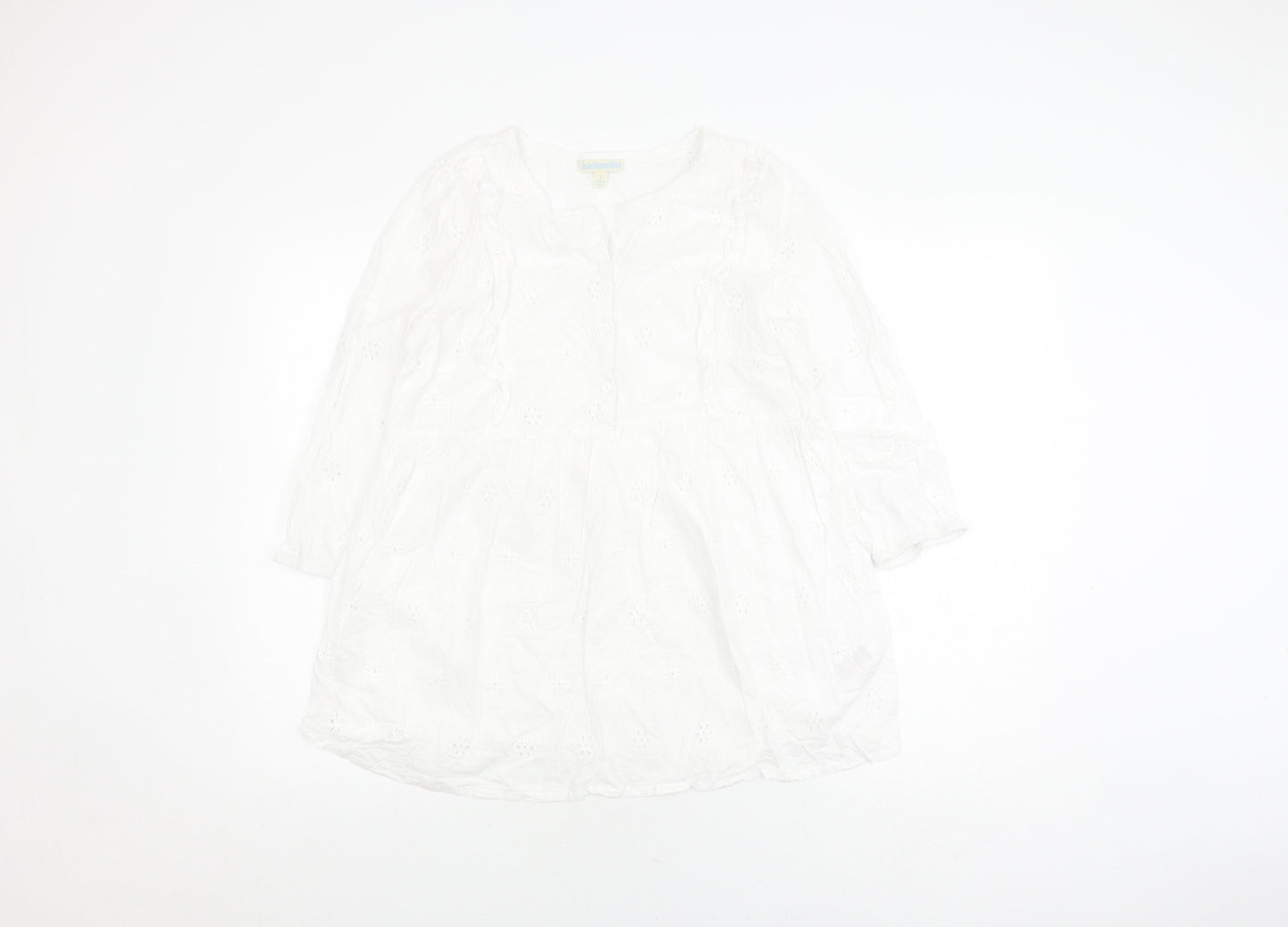 Womens UK Size S JoJo Maman Bébé White Tunic Blouse