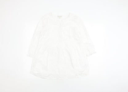 Womens UK Size S JoJo Maman Bébé White Tunic Blouse