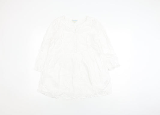 Womens UK Size S JoJo Maman Bébé White Tunic Blouse