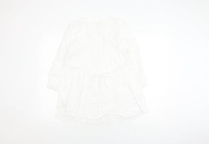 Womens UK Size S JoJo Maman Bébé White Tunic Blouse