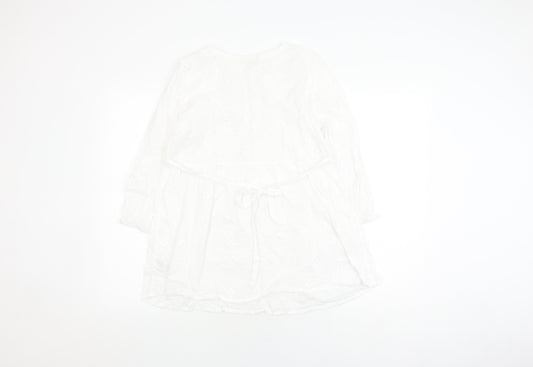 Womens UK Size S JoJo Maman Bébé White Tunic Blouse