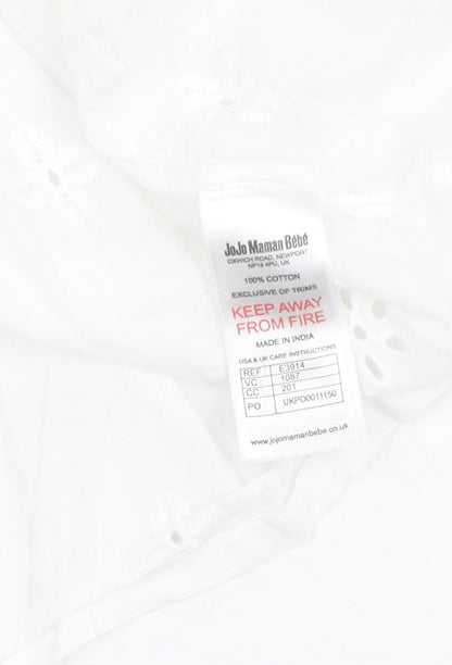 Womens UK Size S JoJo Maman Bébé White Tunic Blouse