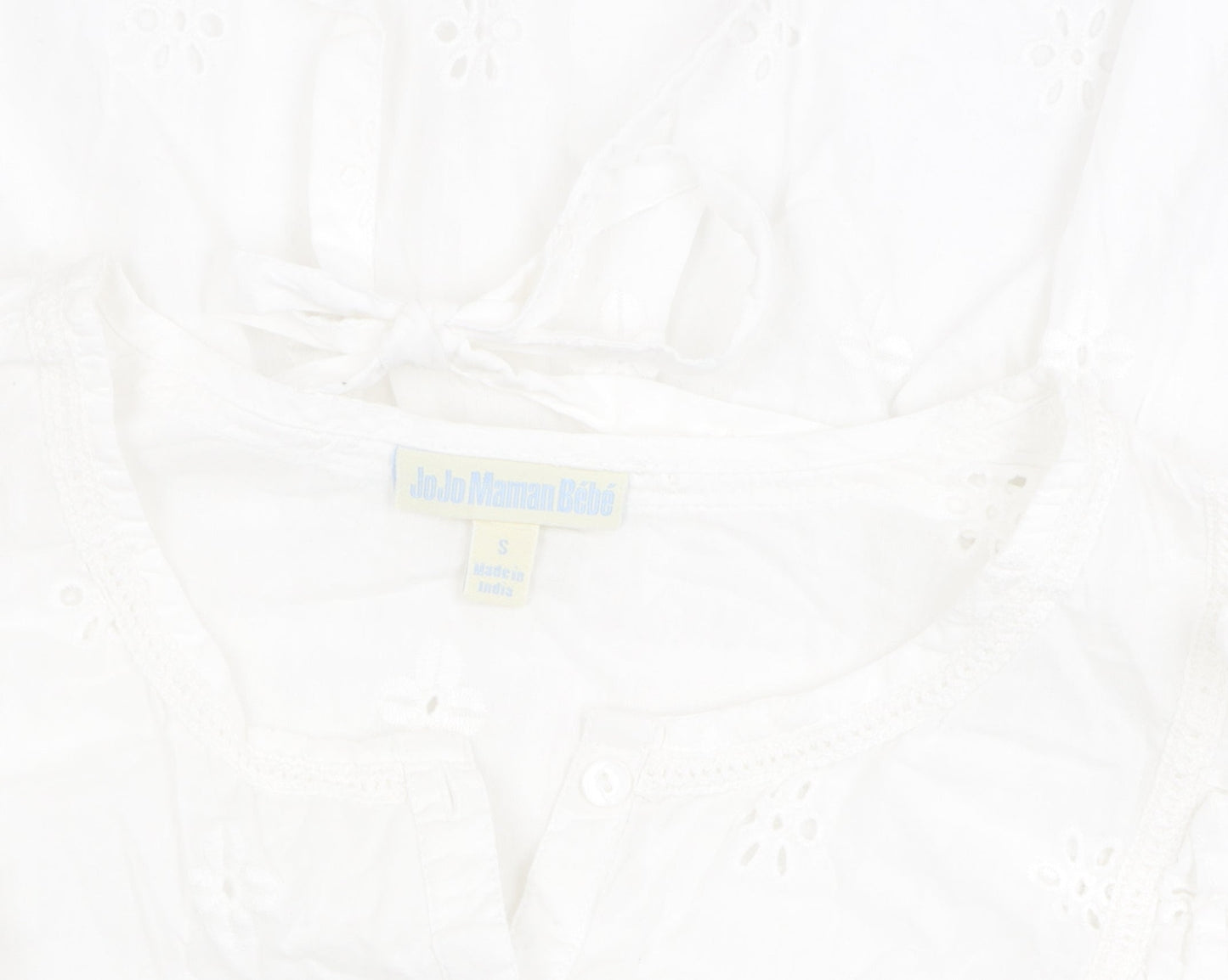 Womens UK Size S JoJo Maman Bébé White Tunic Blouse