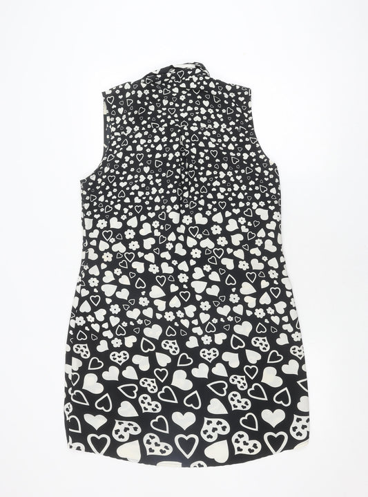 Red Herring Women's Black Heart Print Sleeveless Top