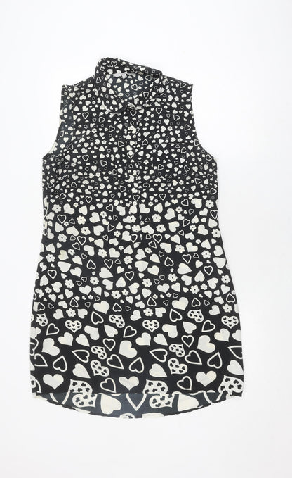 Red Herring Women's Black Heart Print Sleeveless Top