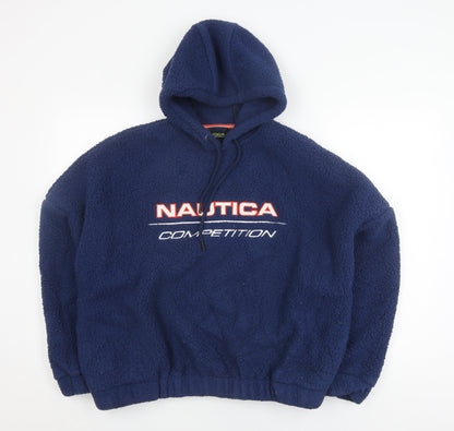 Nautica Kids Blue Fleece Logo Hoodie Jacket, Size 10