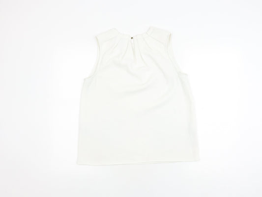 Womens UK Size 14 Mango White Basic Blouse