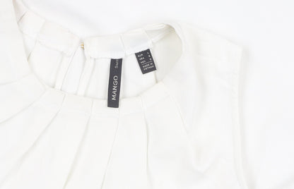 Womens UK Size 14 Mango White Basic Blouse