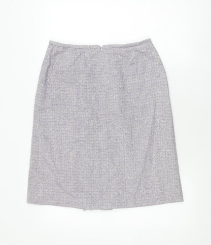 Oasis Women's Purple Short Geometric Pencil Skirt