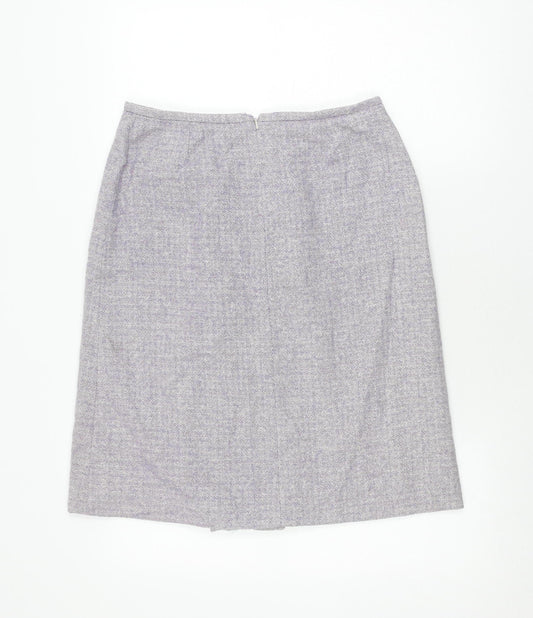 Oasis Women's Purple Short Geometric Pencil Skirt
