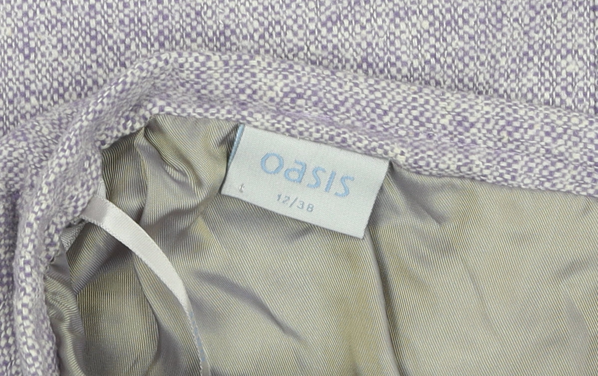 Oasis Women's Purple Short Geometric Pencil Skirt