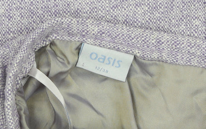 Oasis Women's Purple Short Geometric Pencil Skirt