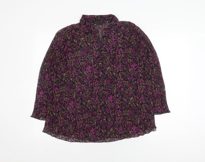 BHS Women's Multicoloured Floral Button-Up Shirt Size 18