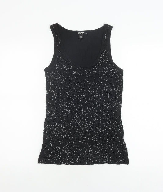 DKNY Women's Black Sequin Tank Top, Petites Size