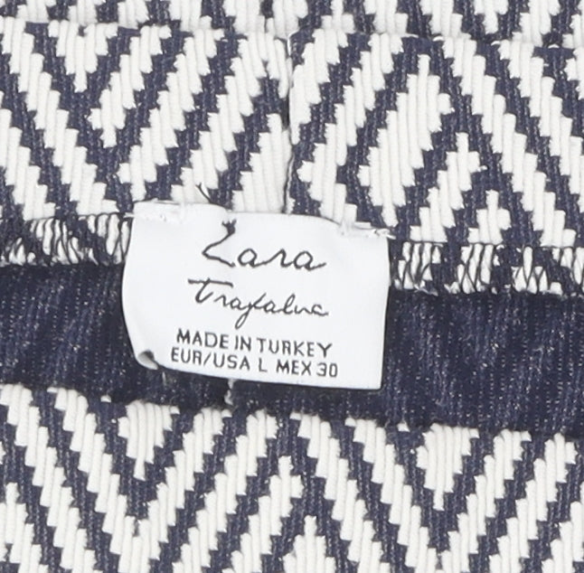 Womens UK Size L Zara A-Line Tweed Skirt