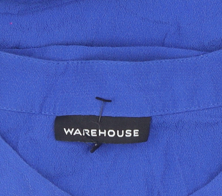Warehouse Women's Blue Sleeveless Shift Dress Size 12