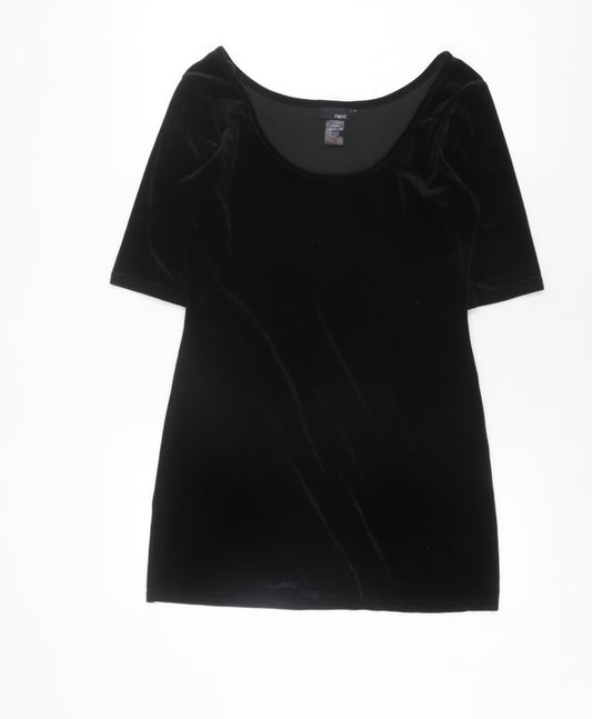 Next Women's Black Dress Size 12 Velvet Stylish