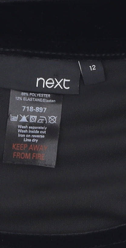 Next Women's Black Dress Size 12 Velvet Stylish