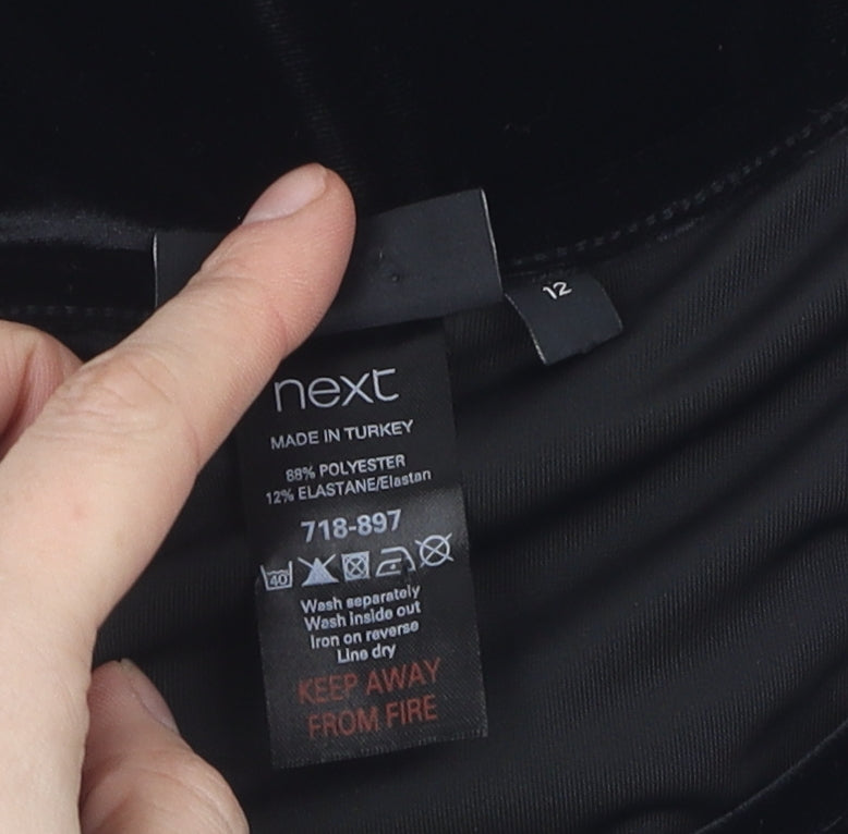 Next Women's Black Dress Size 12 Velvet Stylish