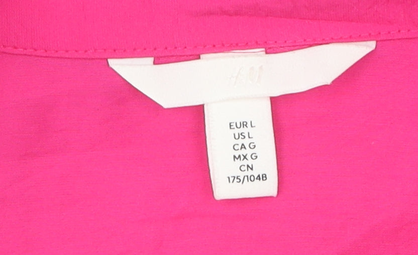 Womens UK Size L H&M Pink Cropped Blouse