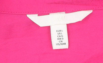Womens UK Size L H&M Pink Cropped Blouse