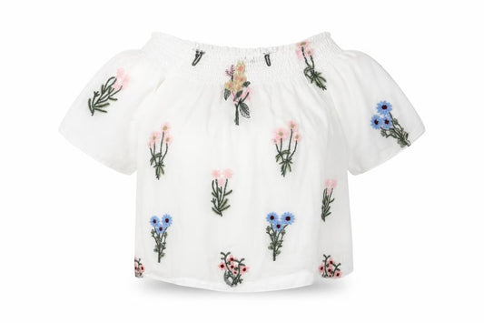 Womens UK Size S Quiz White Cropped Blouse