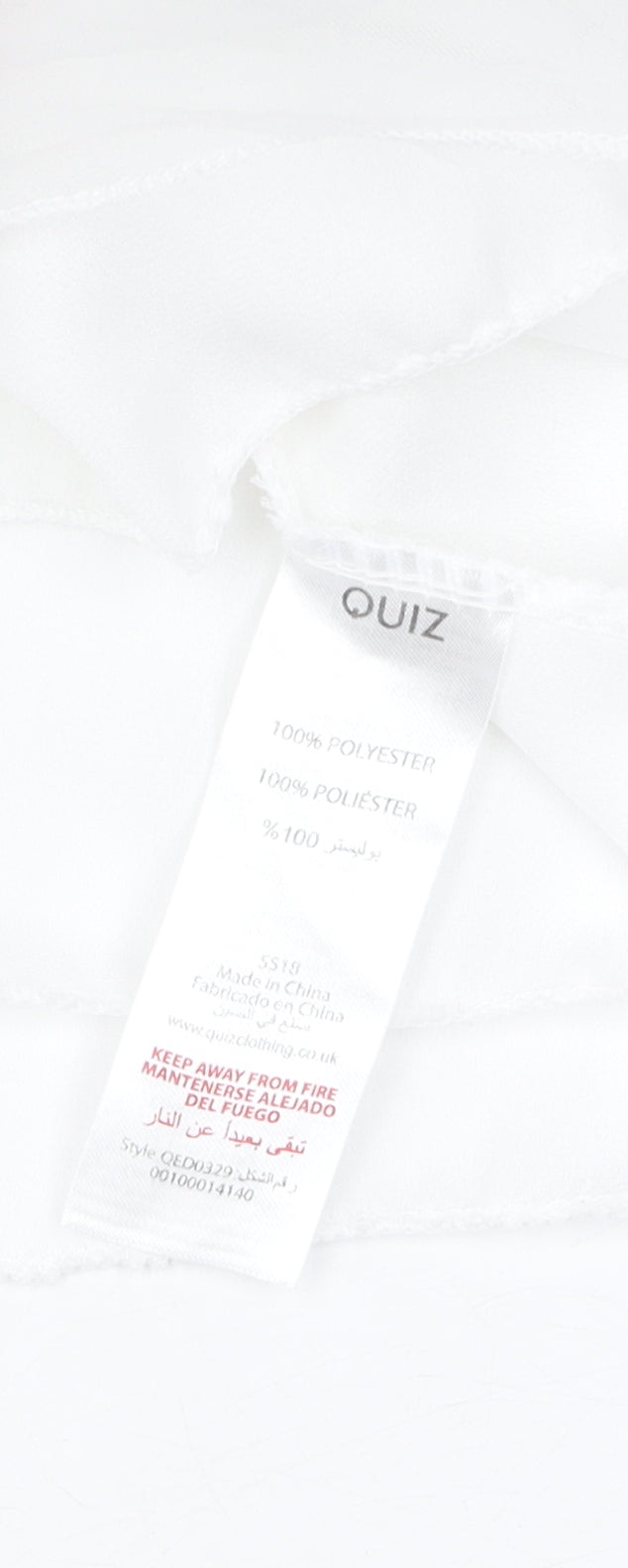 Quiz Women’s White Floral Embroidered Blouse, Size Small