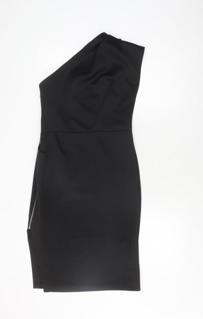 Label Lab Women's Black One-Shoulder Sheath Dress Size 10