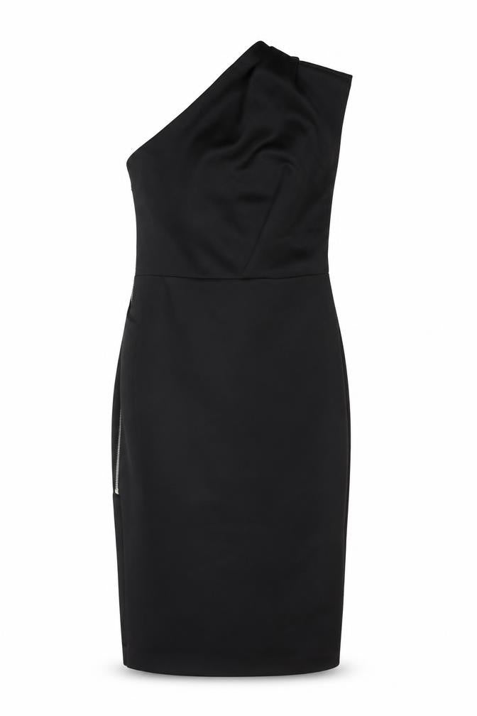 Label Lab Women's Black One-Shoulder Sheath Dress Size 10