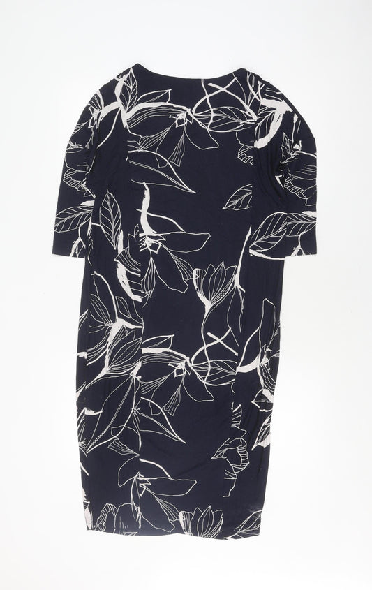 RJR John Rocha Women's Blue Floral Shift Dress Size 10
