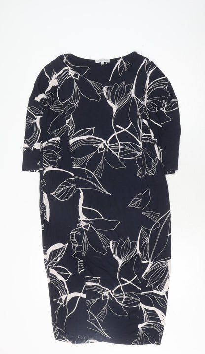 RJR John Rocha Women's Blue Floral Shift Dress Size 10
