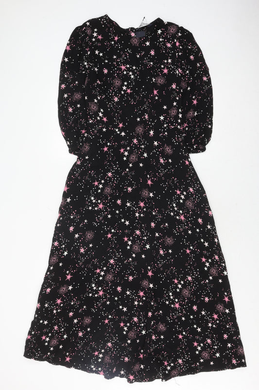 Marks and Spencer Women's Black Knee Length Dress - Size 6