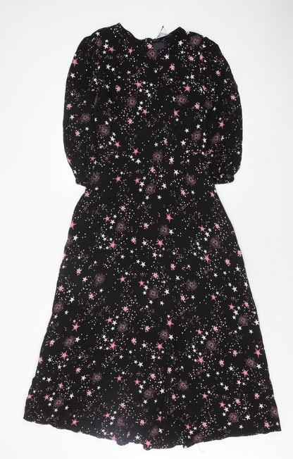 Marks and Spencer Women's Black Knee Length Dress - Size 6