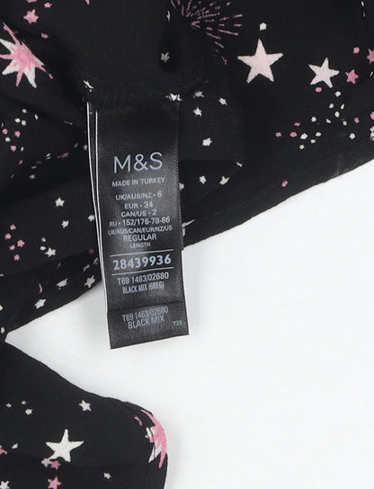 Marks and Spencer Women's Black Knee Length Dress - Size 6