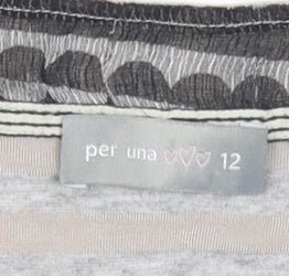 Womens UK Size 12 Marks and Spencer Grey Tunic Blouse