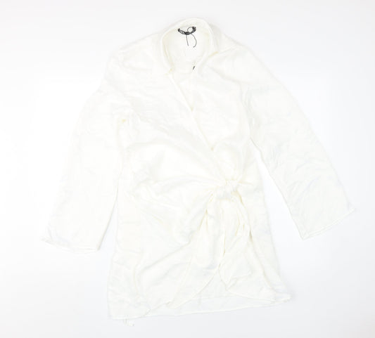 Zara Women White Shirt Dress S Lightweight Casual