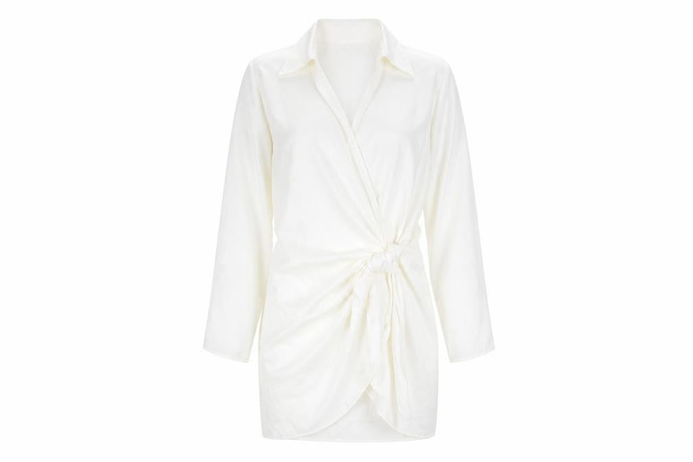Zara Women White Shirt Dress S Lightweight Casual