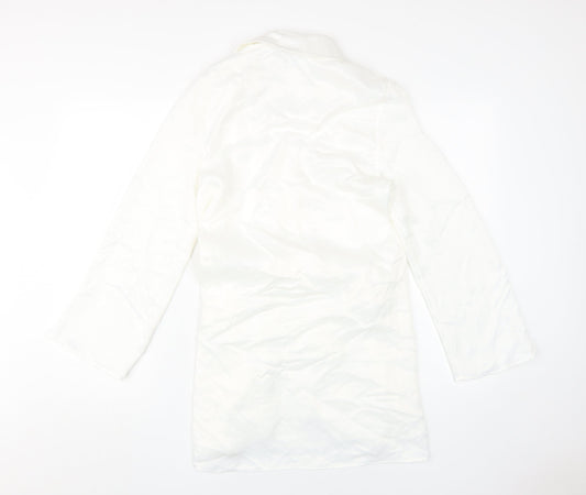 Zara Women White Shirt Dress S Lightweight Casual
