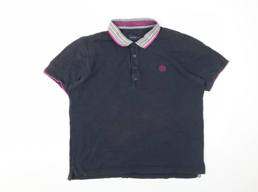 Henri Lloyd Unisex Black Polo Shirt XL Button-Up