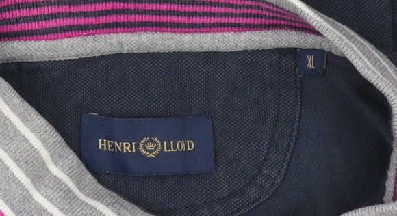 Henri Lloyd Unisex Black Polo Shirt XL Button-Up