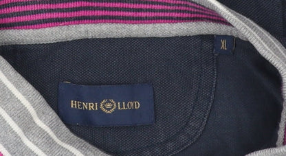 Henri Lloyd Unisex Black Polo Shirt XL Button-Up