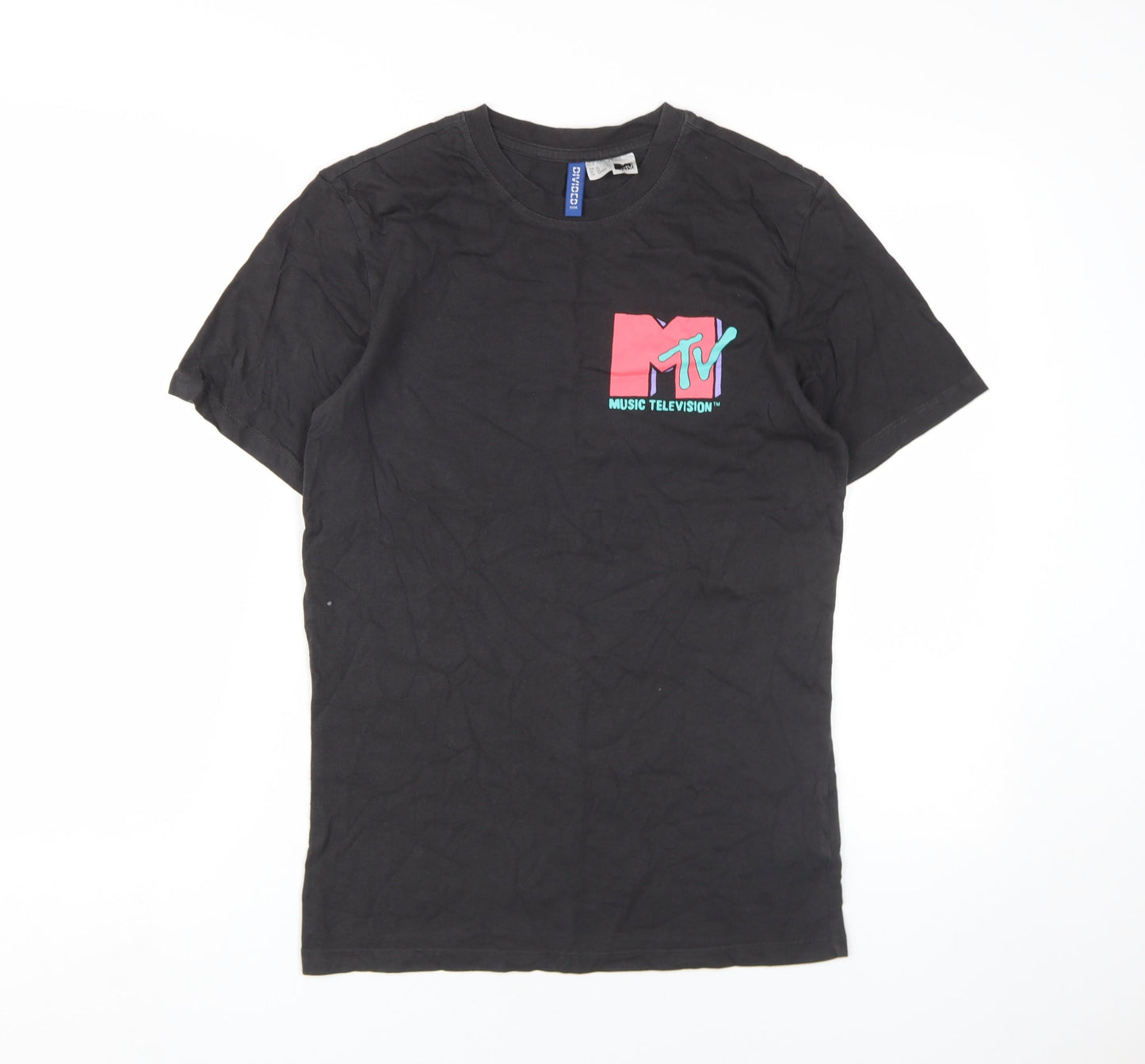Unisex Adults UK Size XS H&M Black Basic T-Shirt