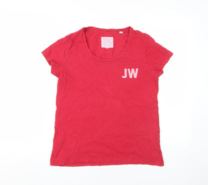 Jack Wills Women's Red Cotton T-Shirt, UK 10, Casual