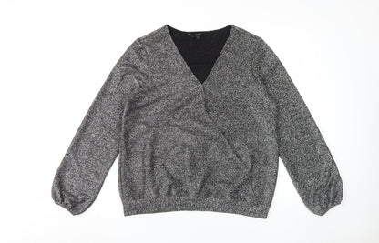 Womens UK Size L NEXT Grey Basic Blouse