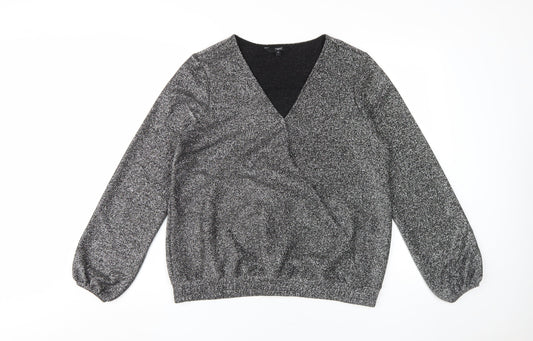 Womens UK Size L NEXT Grey Basic Blouse