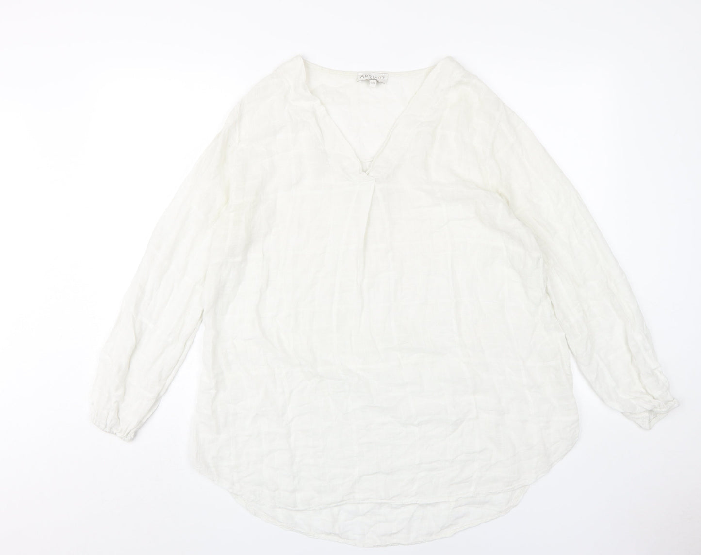 Womens UK Size S Apricot White  Blouse